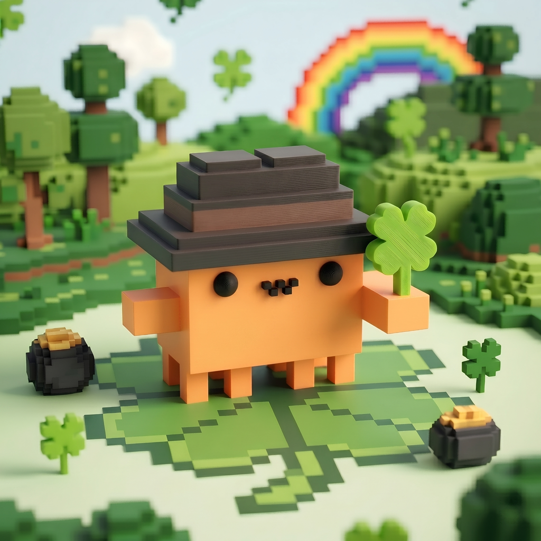 Clawd 2.0 Glow Clover